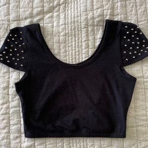 Emma & Sam studded shoulder crop top from LF